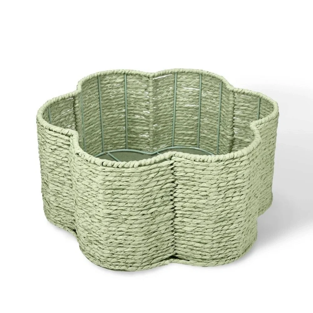 Target Bullseye Playground Green Flower Shaped Novelty Open Woven Basket, 2026